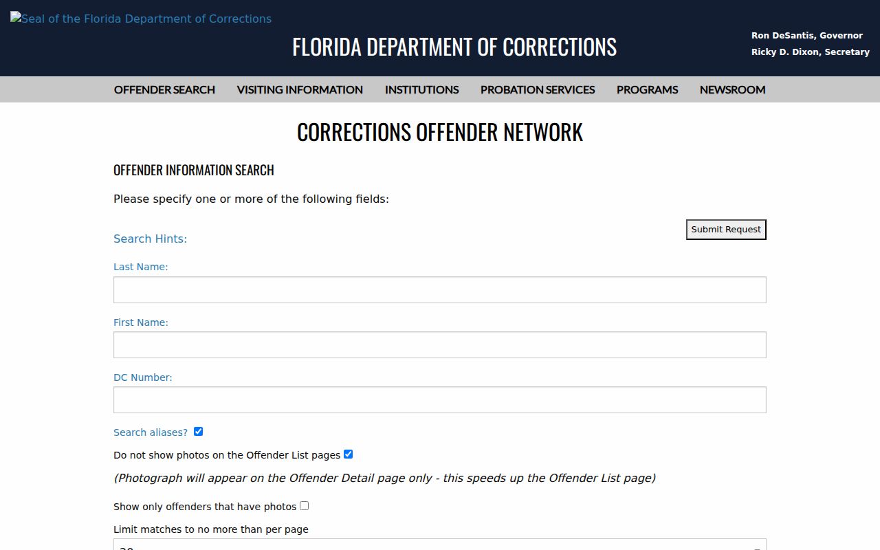 Broward County criminal records in FDC Offender Search