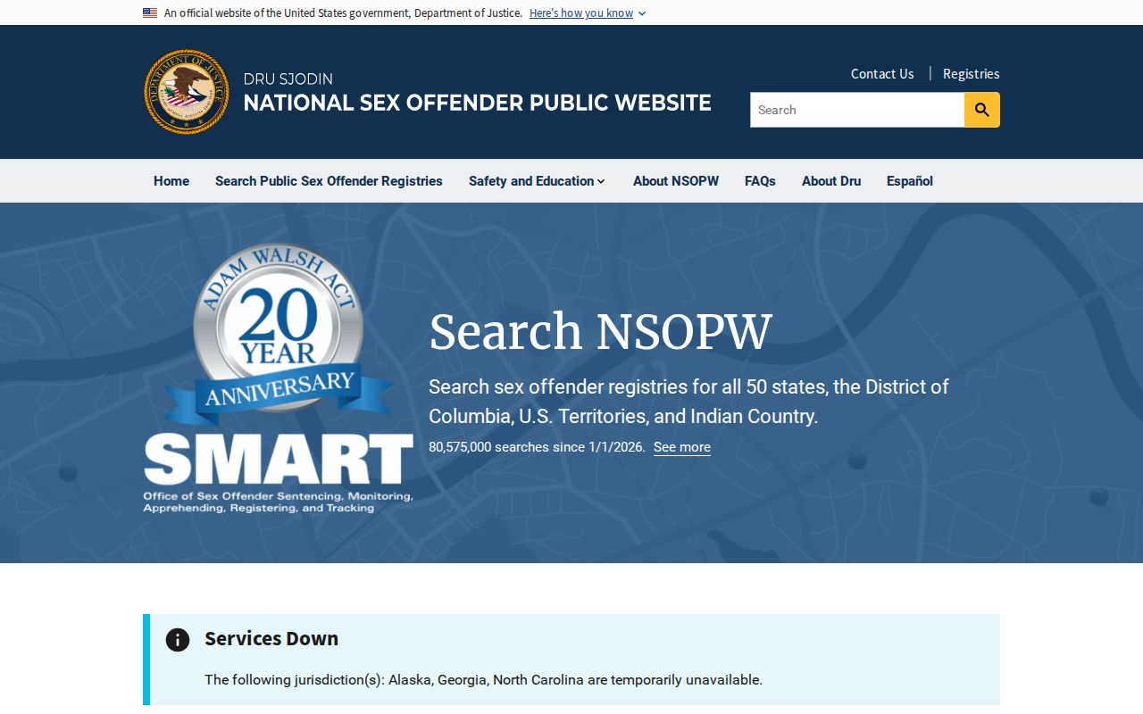 National search layer for Broward County sex offender registry checks